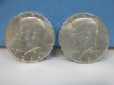 2-1964 Kennedy Silver Half Dollar Coins Philadelphia No Mint Mark 90% Silver Wgt. 25 G