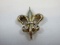 Admark Sterling Silver Gold Overlay Fleur De Lis Watch Pin/Brooch