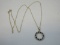 Italy 925 Sterling Silver Gold Overlay Chain/Necklace w/925 Blue Sapphire Pendant/Charm
