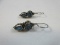 Elegant Sterling Silver Stamped NSNW Blue Opal Dangle Pierced Earrings French Hook Design