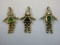 3-925 Pendants- Sterling Silver Gold Overlay Blue Spinel CZ Baby Girl Birth Charm/ Boy & Girl