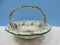 RCCL Portugal Hand Crafted Ceramic Fruit/Decorative Basket Center Braided Handle Hand