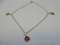 Sterling Silver Ball Chain Bracelet w/ Poinsettia Flower Charm Wgt. 2.5 G