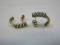 Pair 14K Golf Diamond Pave Setting Pierce Half Hoop Earring Total 16 Sparkling Diamonds