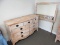 Vintage Dixie Furniture Mahogany Fabulous Farmhouse Bowfront Double Dresser w/ Attached