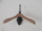 Unique Wall Mount Wood and Embossed Metal Coat and Hat Hanger w/ Hook Yesteryear