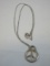 Groovy Tiffany and Co. 925 Sterling Silver Peace Symbol Emblem Pendant on Cable Sterling