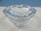 Vintage Murano Studio Art Glass Clear Cigar Heavy Ashtray Polished Base Approx. 3
