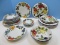 Lot 9 pcs. Oneida Vintage Fruit Pattern Hand Painted Dinnerware Plates/Coupe Bowls, 16 pcs.