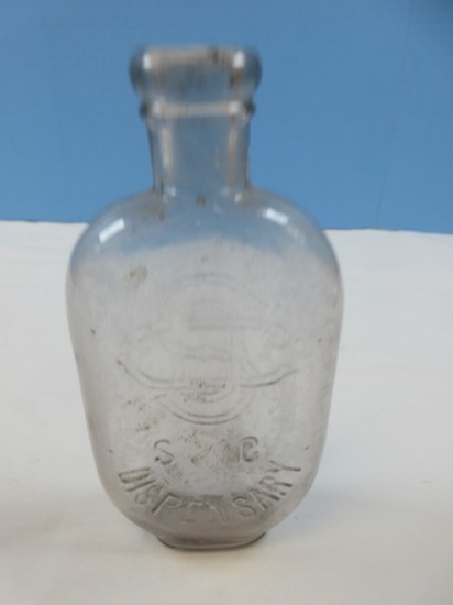 Scarce Find Antique South Carolina Dispensary Glass Bottle Embossed Monogram "S.C."