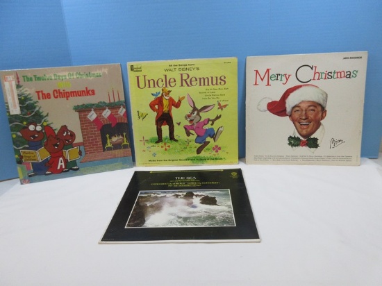 4 Collectible LP Vinyl Record Albums Disney's Uncle Remus 1959 Twelve Days of Christmas