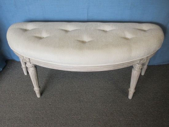 Refined Butler Specialty Co. Furniture Half Demilune Style Tufted Upholstered Bench Tamara