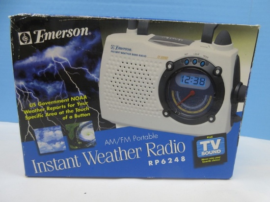 Emerson AM/FM Portable Instant Weather Radio Model RP6248 in Original Box