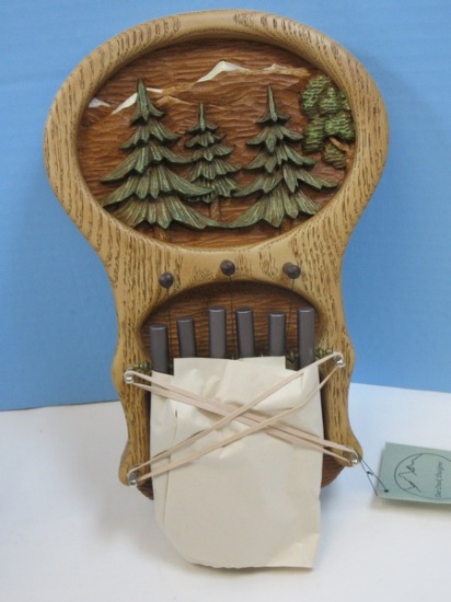 Deer Creek Designs Door Chime Simulated Wood Grain Polyresin Alpine Rod Chime Gray