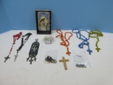 Religious Lot My First Communion Mass Book, Pope Franciscus Mother of Pearl Rosary Vatican