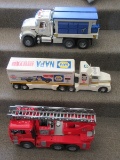 3 Toy Trucks Nylint Ron Hornaday, Jr. Racing Collectible Tracker Trailer Metal/Plastic