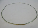 925 Sterling Silver Gold Overlay Herringbone Necklace