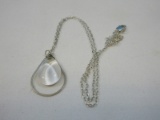Leap of 8 Jewelry Perfecto Glass Jewelry Modern Pendant on 925 Sterling Silver Link Chain