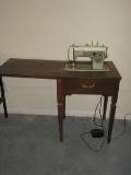 Vintage Sears Kenmore Model No. 2142 Sewing Machine in Mahogany Cabinet Circa 1960s