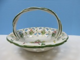 RCCL Portugal Hand Crafted Ceramic Fruit/Decorative Basket Center Braided Handle Hand