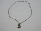 Sterling Silver Rolo Necklace w/ Letter 