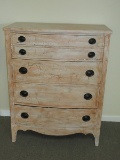 Vintage Dixie Furniture Mahogany Marvelous Farmhouse Bowfront Bureau Chest of Drawers