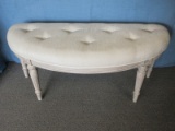 Refined Butler Specialty Co. Furniture Half Demilune Style Tufted Upholstered Bench Tamara