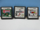 3 Nintendo DS Video Game Sports Cartridges NFL Madden 09, Backyard Baseball '10, Sports