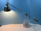 Too Cool! Unique Transitional Modern Cantilever Table Lamp Hand Blown Glass & Domed Shade