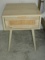 Pair Lazzo Furniture Nightstand w/Rattan Weaving Drawer Modern Design Tapered Legs-Est $175