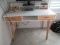 White Sleek Modern Computer Desk w/Low Hutch Shelf Bamboo Drawers & Legs-38