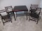 5pc Set Cosco Home & Office Co. Wooden Folding Game Card Table Black Vinyl Center Top w/
