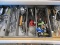 Lot Misc Kitchen Utensils, Drawer Organizer, Bottle Caps, Knives, Wine Bottle Opener, Ice Scoop