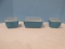 Vintage 6pc Set Pyrex Blue Refrigerator Dishes Fridgie Series 500 AKA Blue Belle Color Stackable