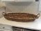 Large Rustic Rattan Oval Basket Braided Handles Great Decorative Piece, Approx 38