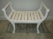 Painted White Wooden traditional Roman Style Vanity Bench Slatted Seat & Gracefully Curved