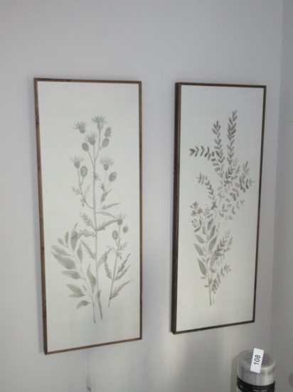 Pair Wall D‚cor Neutral Botanical Study Titled IV & Soft Botanical Illustration Artwork Prints