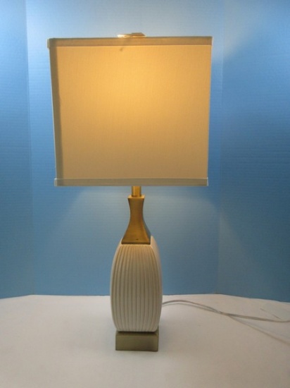 Fabulous Cory Martin Fangio Collection 28" Table Post Modern Style Vertical Ribbed Ceramic