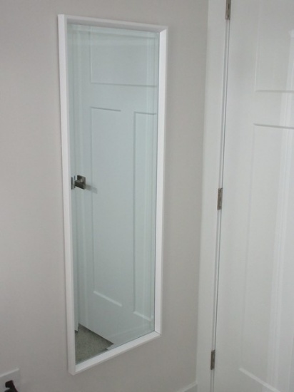 Classic Modern White Framed Beveled Wall Mount Full Length Mirror- 17 1/2" x 49 1/2"