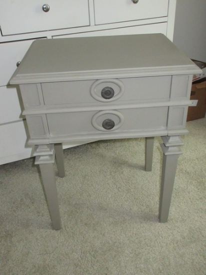 Splendid Finch Irving Gray Nightstand/End Table w/2 Drawers Traditional Rustic Cottage Design