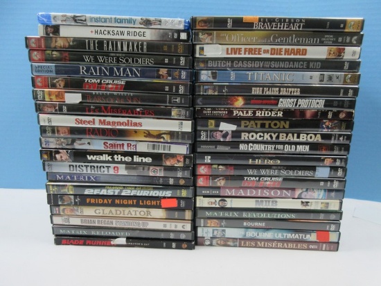 40 DVD's- Action, Comedy, Drama, Walk The Line, District 9, Matrix etc.