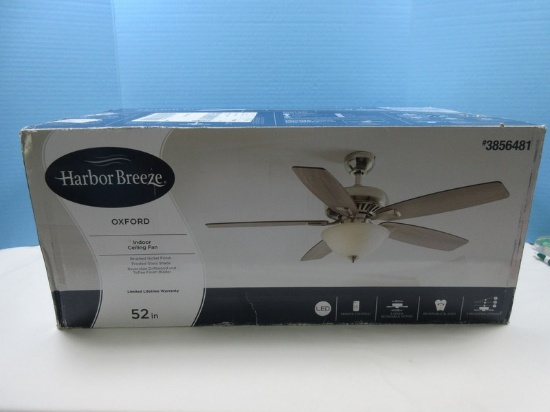 Harbor Breeze Oxford 52" Indoor Ceiling Fan w/Remote, LED, 3 Speed Motor, Reversible Blades,