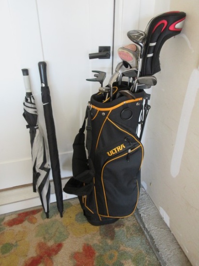 Ultra Golf Club Bag w/Clubs, Putter, Drivers Adams Golf, Idea Tech, Titleist etc.