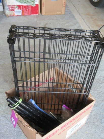 Black 3 Tier Slim Wire Shelving Unit Organizer Wire Rack Free Standing Shelves- 14" x 24"