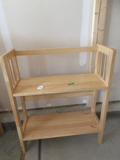 Oak 2 Tier Wooden Folding Bookcase Mission Style - 30"H x 24 1/2" x 9 1/2"