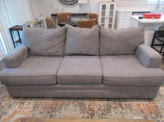 KFI Studio Furniture Modern Sofa, Gray Upholstery- Mfg. Date 11/22/21- Approx 39"H x 88 1/2"