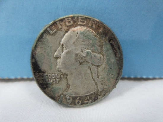 1964-D Washington Silver Quarter Denver Mint Mark- 90% Silver, Wgt. 6.25G