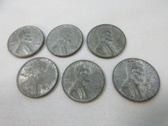 6 Collectible 1943-S/D/P Lincoln Wheat Penny-San Fran, Denver Mint Marks- Phila No Mint Mark