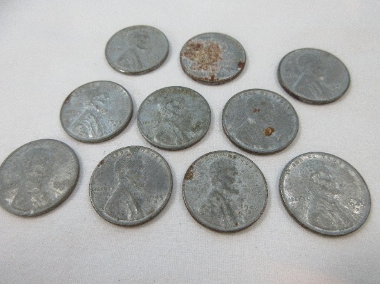 10 Collectible 1943-D Lincoln Wheat Penny Denver Mint Mark Steel composition