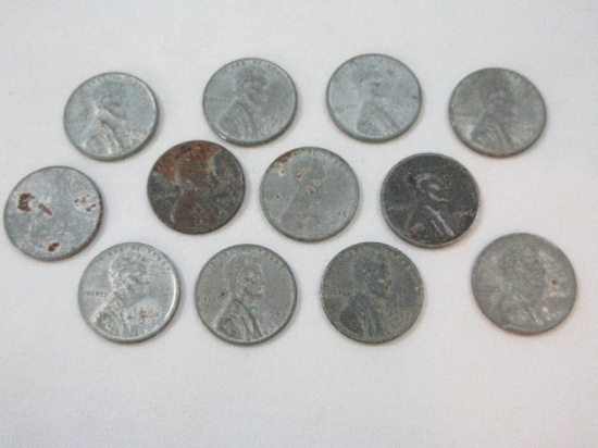 13 Collectible 1943-S/D/P Lincoln Wheat Pennies- 1-San Fran, 8 Denver, 4 Phila. No Mint Mark